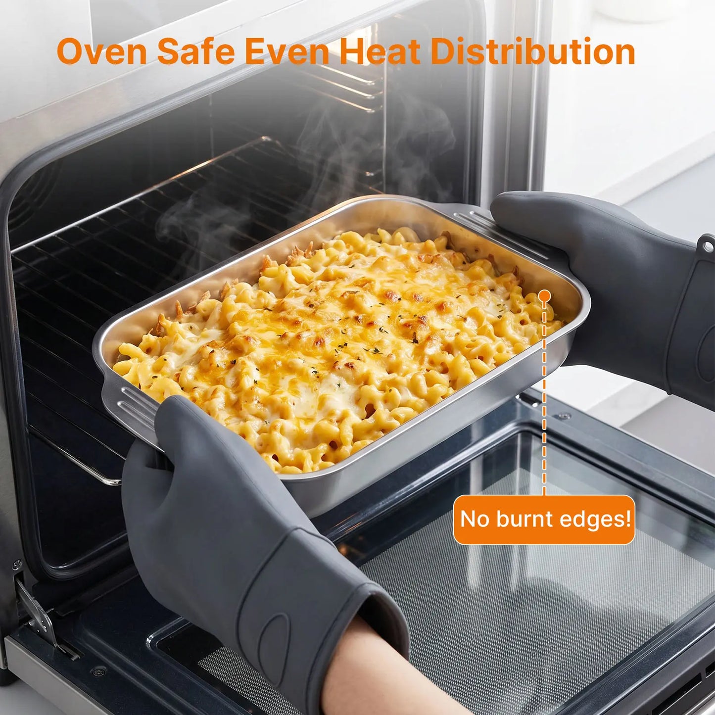 LOVEWE 3/2-Pack Stainless Steel Baking Trays with Wooden Shovel