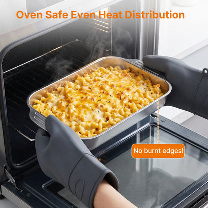 LOVEWE 3/2-Pack Stainless Steel Baking Trays with Wooden Shovel