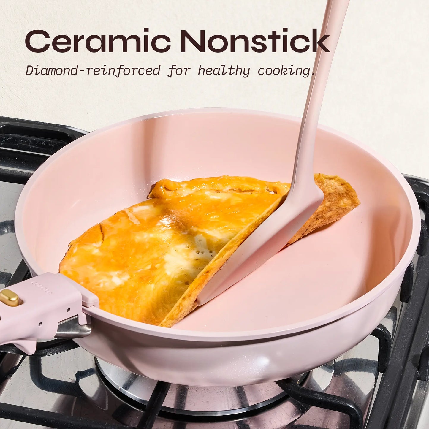 Carote Macaron Color 20-Piece Ceramic Cookware Set with Detachable Handles