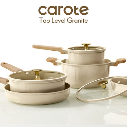 Carote Ceramic Cookware Set - Nonstick, PFAS Free, Dishwasher Safe