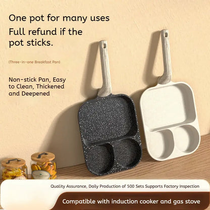 4-in-1 Non-Stick Breakfast Pan for Eggs & Burgers