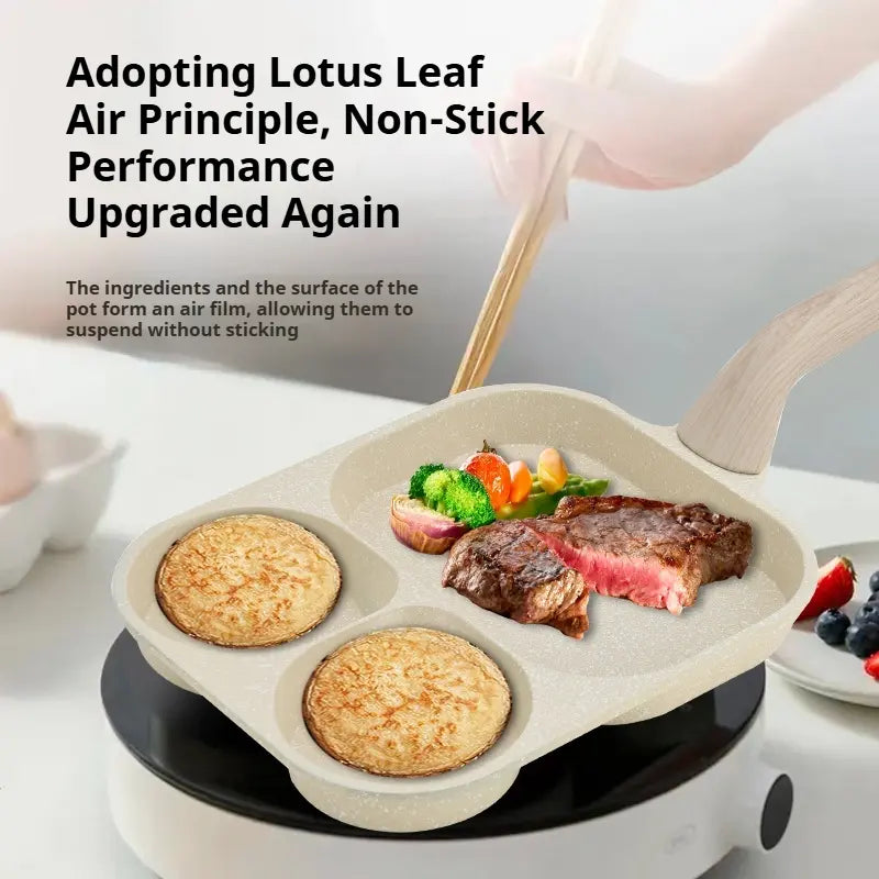 4-in-1 Non-Stick Breakfast Pan for Eggs & Burgers