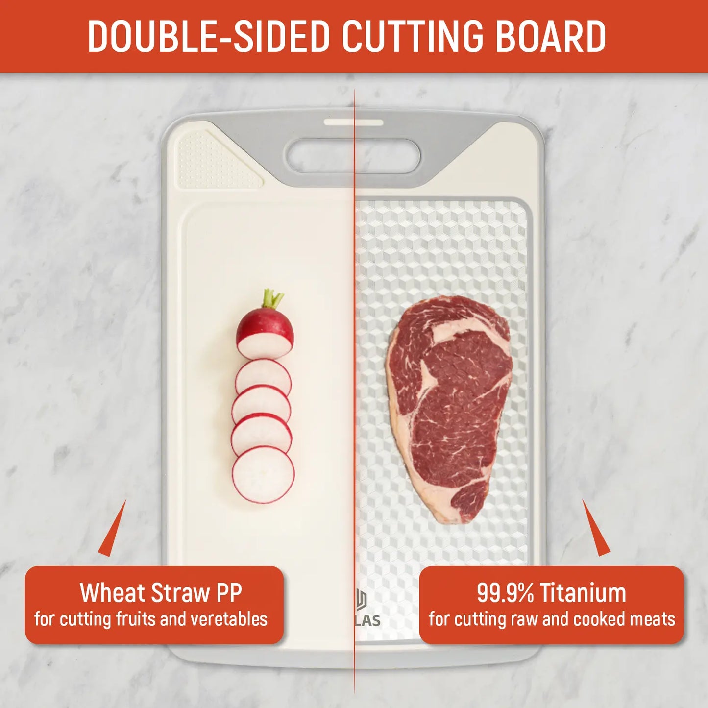 Dual-Side Anti-Mold Titanium Alloy Cutting Board