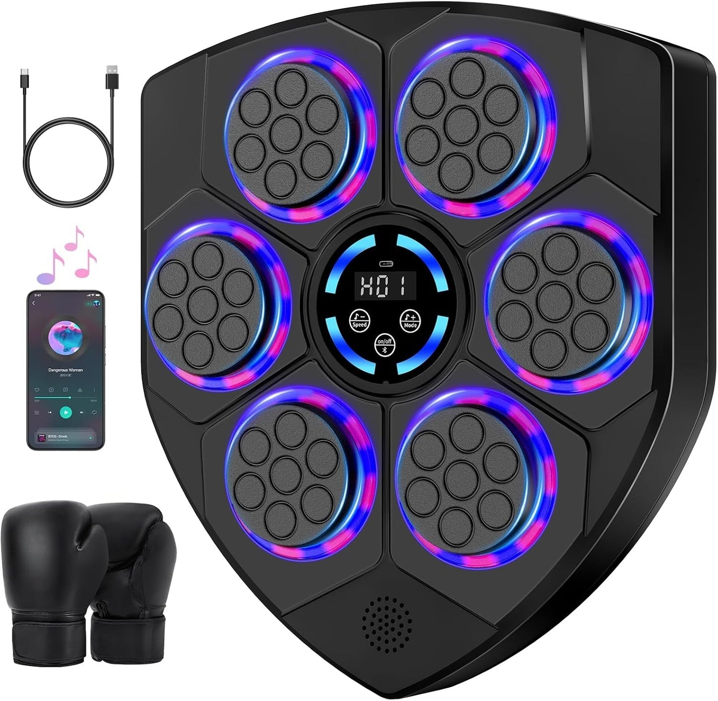 Smart Music Boxing Machine - Wall-Mounted Interactive Punching Trainer with Gloves 🥊🎶