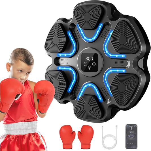 Smart Music Boxing Machine - Wall-Mounted Interactive Punching Trainer with Gloves 🥊🎶