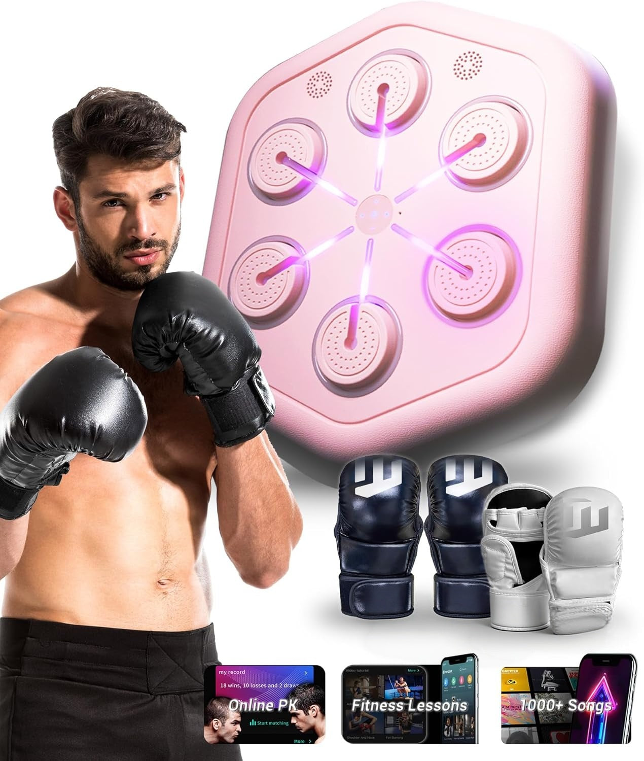 Smart Music Boxing Machine - Wall-Mounted Interactive Punching Trainer with Gloves 🥊🎶