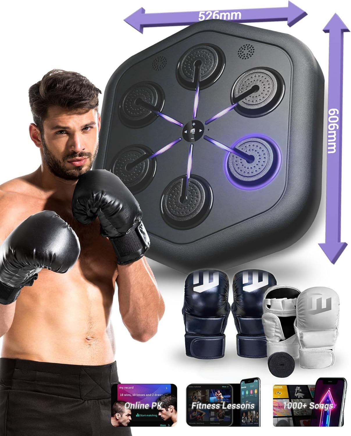 Smart Music Boxing Machine - Wall-Mounted Interactive Punching Trainer with Gloves 🥊🎶
