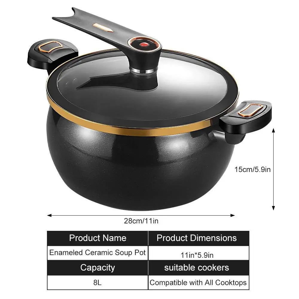 Micro Pressure Cooker 8.45Qt Nonstick Pot for Gas Stovetop