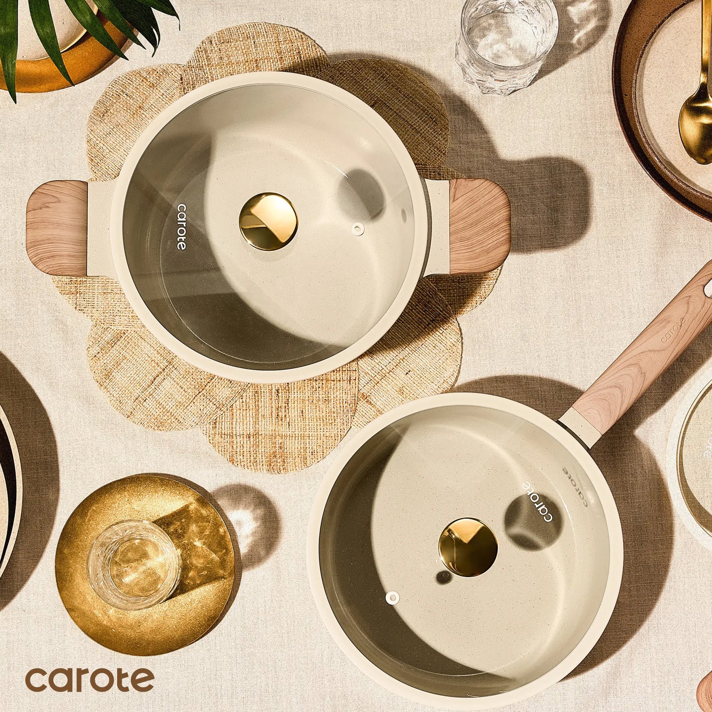 Carote Ceramic Cookware Set - Nonstick, PFAS Free, Dishwasher Safe