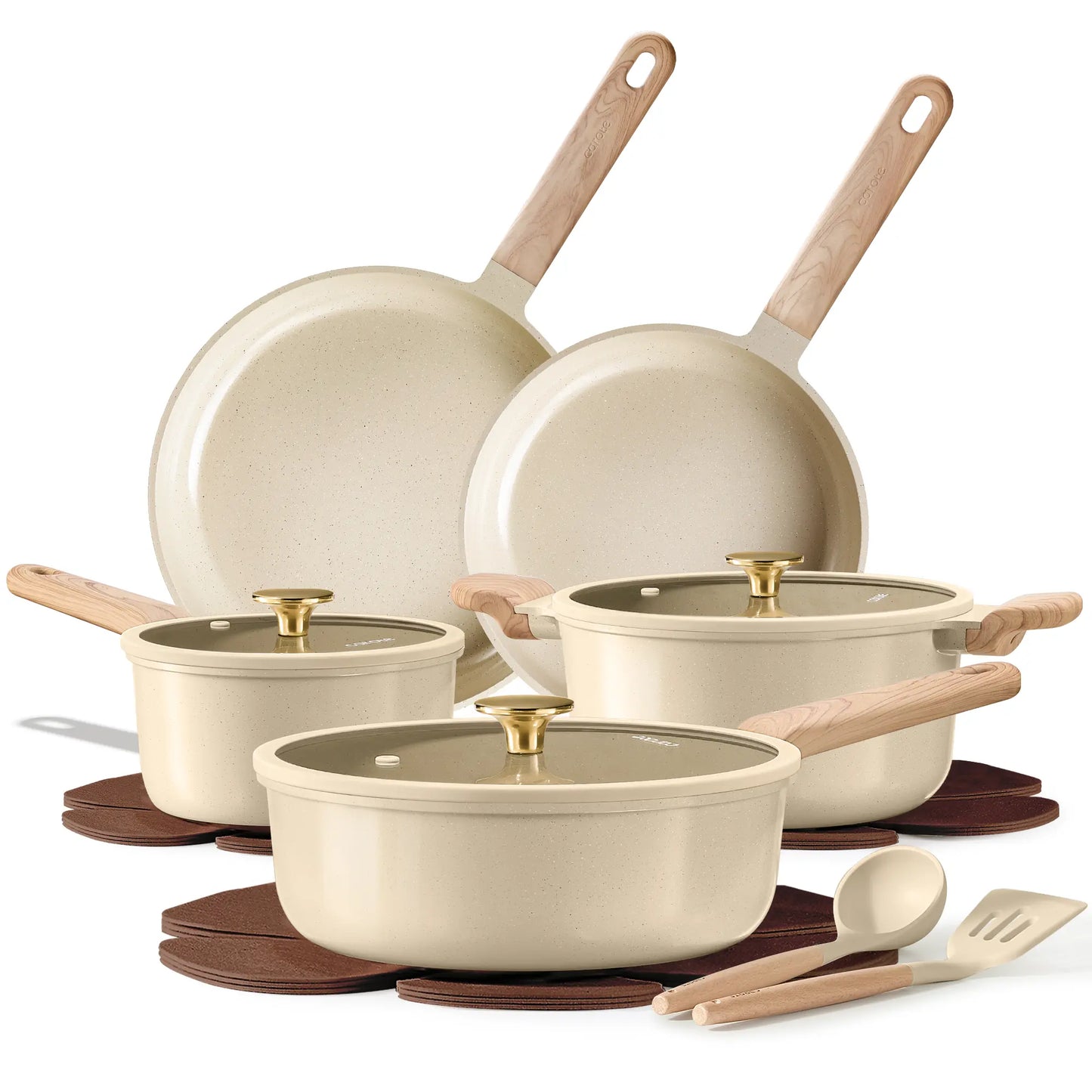 Carote Ceramic Cookware Set - Nonstick, PFAS Free, Dishwasher Safe