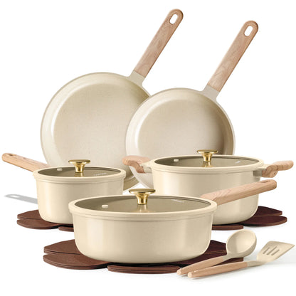 Carote Ceramic Cookware Set - Nonstick, PFAS Free, Dishwasher Safe