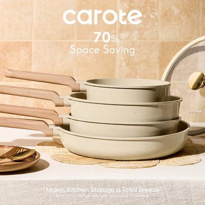 Carote Ceramic Cookware Set - Nonstick, PFAS Free, Dishwasher Safe