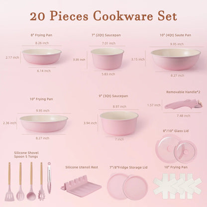 Astercook 21-Piece Nonstick Cookware Set - Durable & Versatile