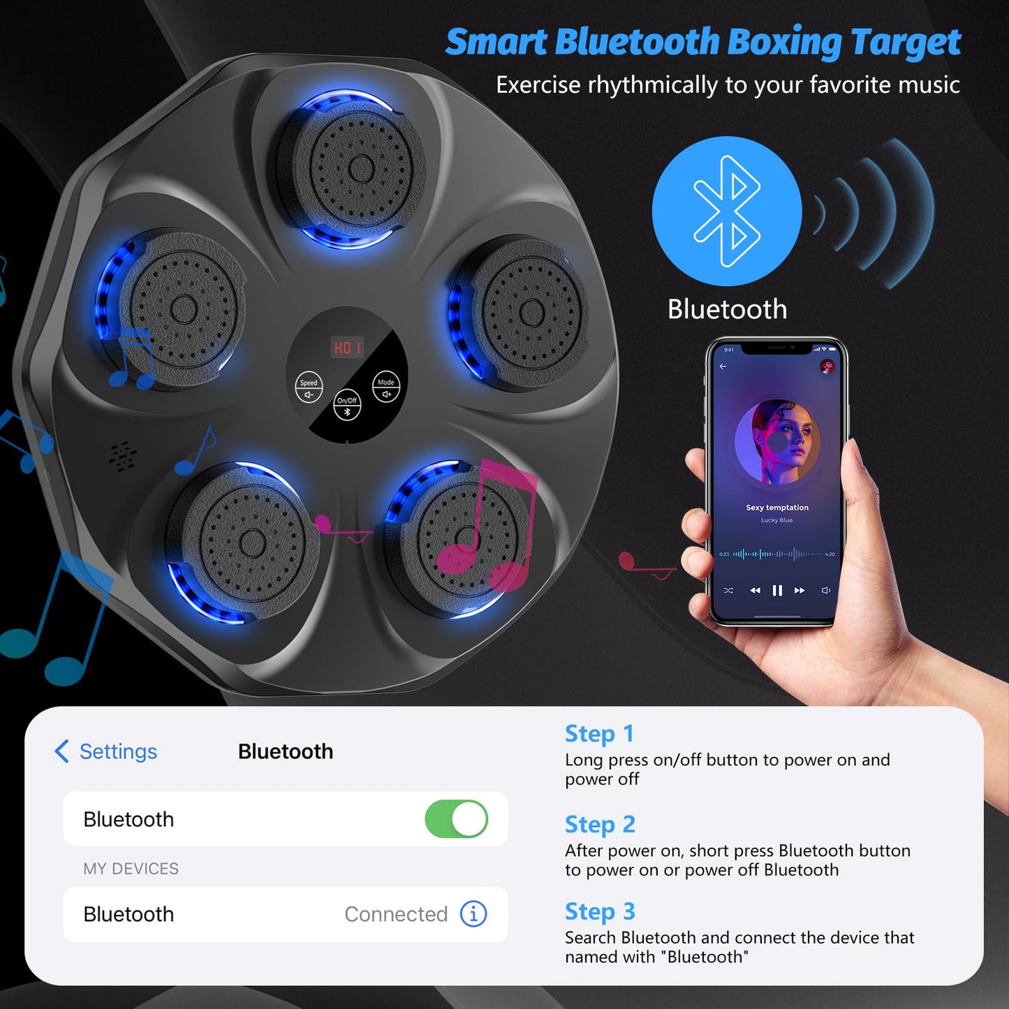 Smart Music Boxing Machine - Wall-Mounted Interactive Punching Trainer with Gloves 🥊🎶