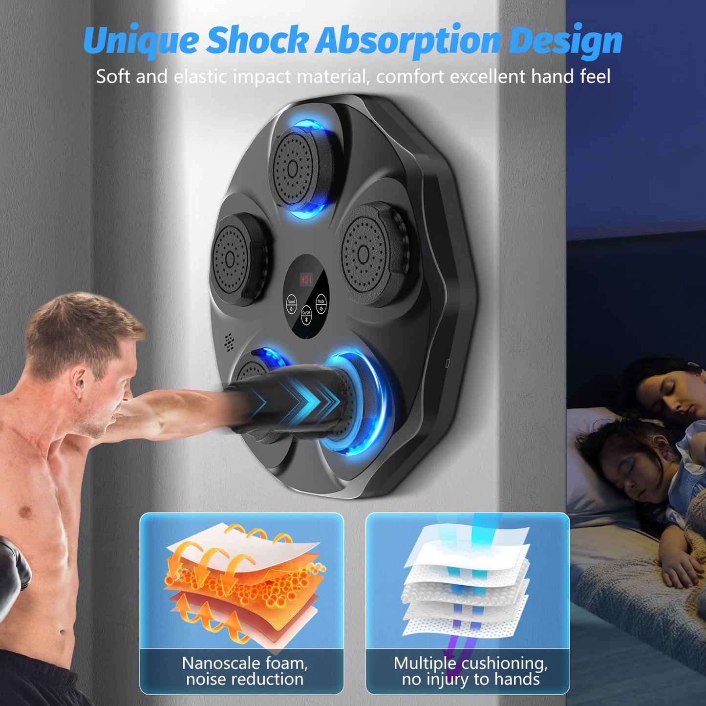 Smart Music Boxing Machine - Wall-Mounted Interactive Punching Trainer with Gloves 🥊🎶