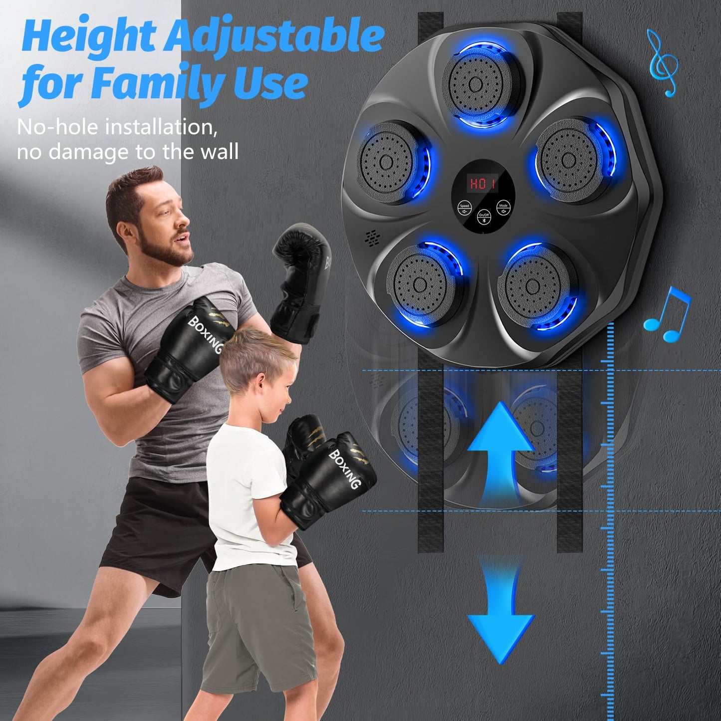 Smart Music Boxing Machine - Wall-Mounted Interactive Punching Trainer with Gloves 🥊🎶